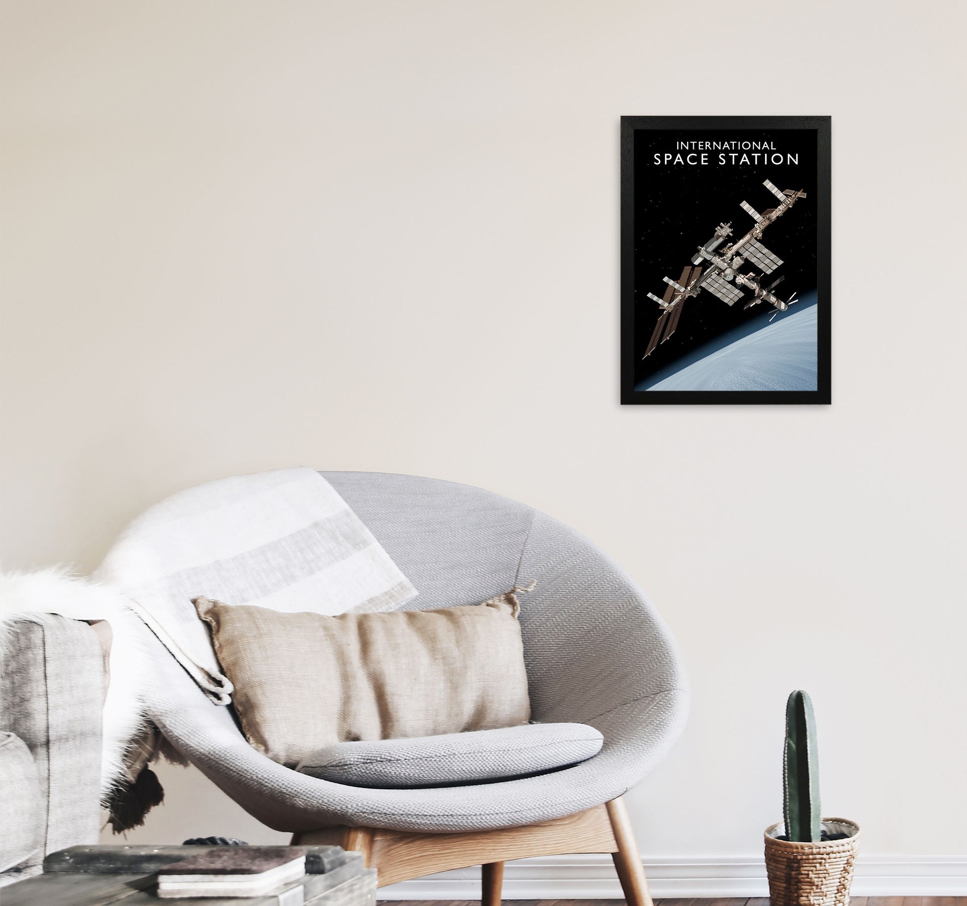 International Space Station by Richard O'Neill A3 White Frame