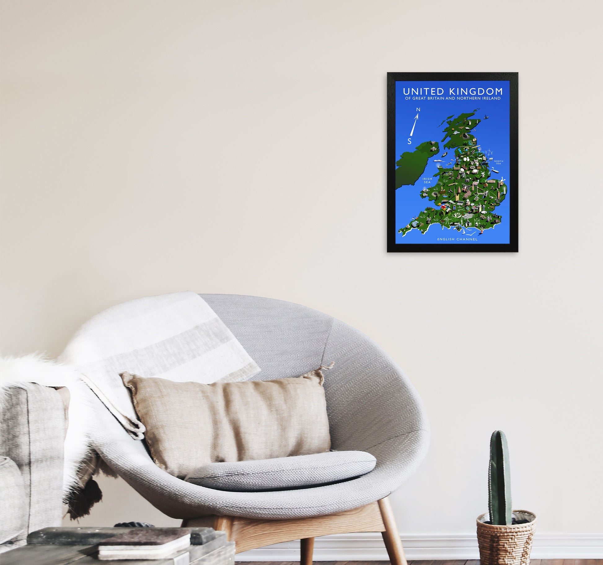 United Kingdom Art Print by Richard O'Neill A3 White Frame