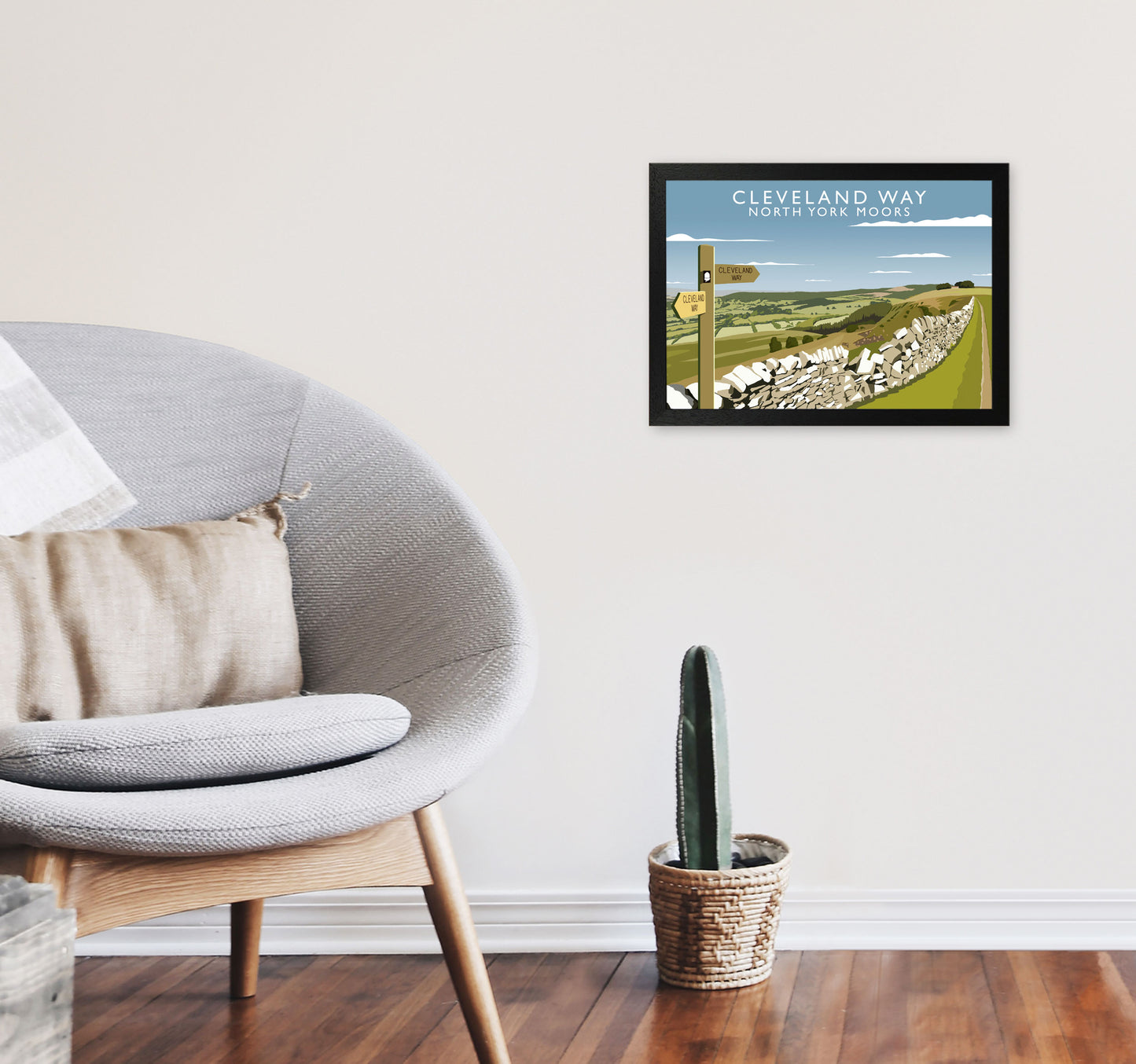 Cleveland Way North York Moors Art Print by Richard O'Neill A3 White Frame