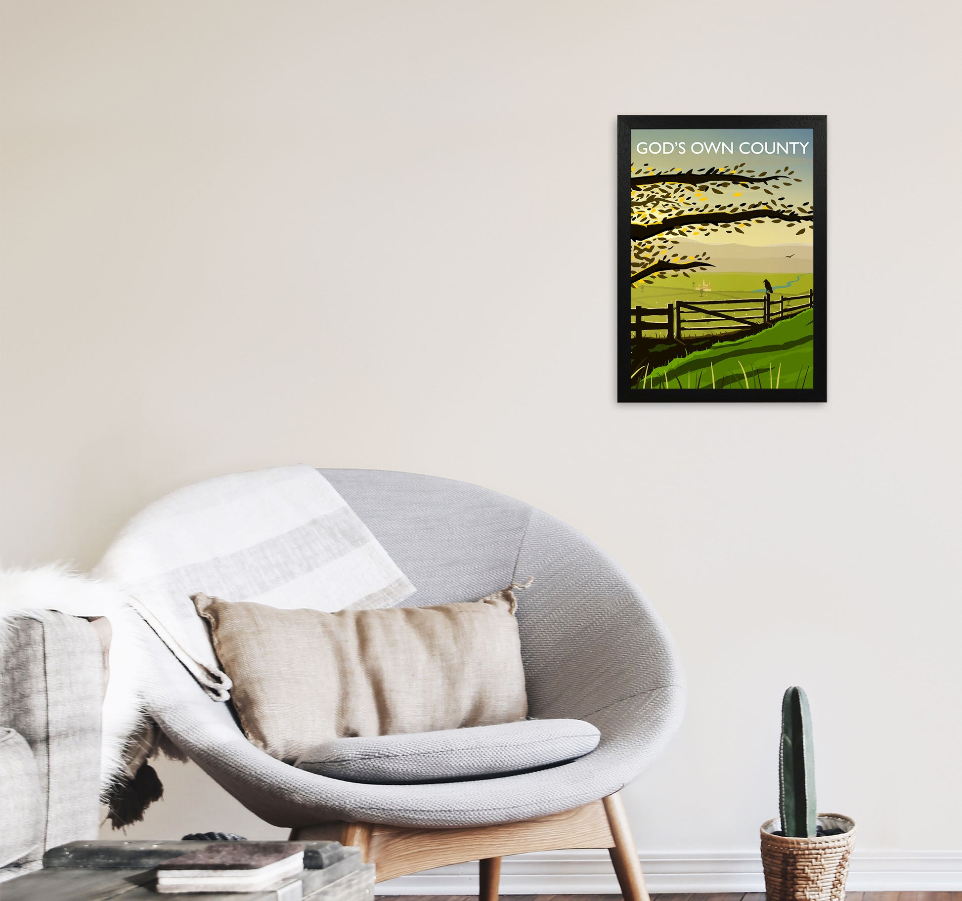 God's Own County Art Print by Richard O'Neill A3 White Frame