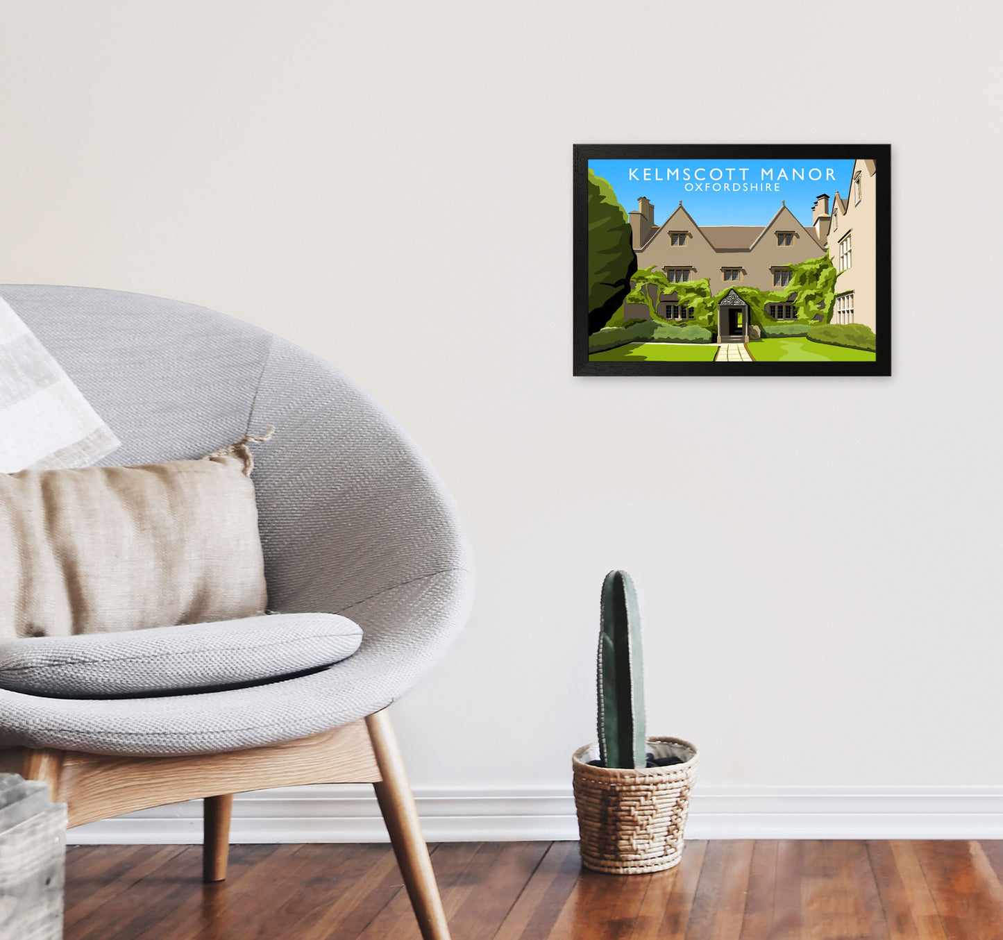 Kelmscott Manor (Landscape) by Richard O'Neill A3 White Frame