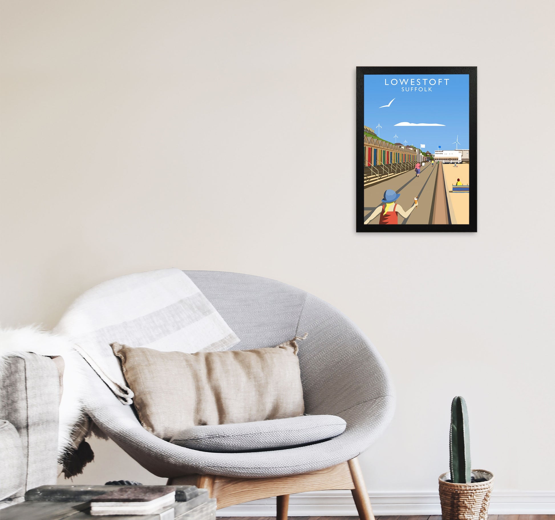 Lowestoft (Portrait) by Richard O'Neill A3 White Frame