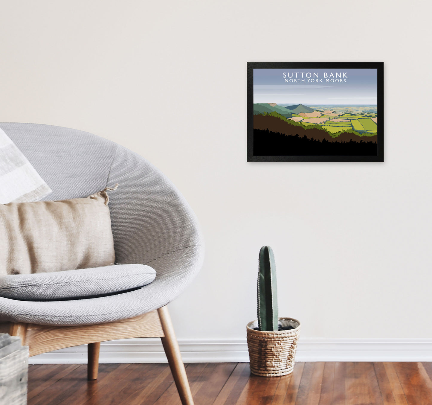 Sutton Bank North York Moors Art Print by Richard O'Neill A3 White Frame