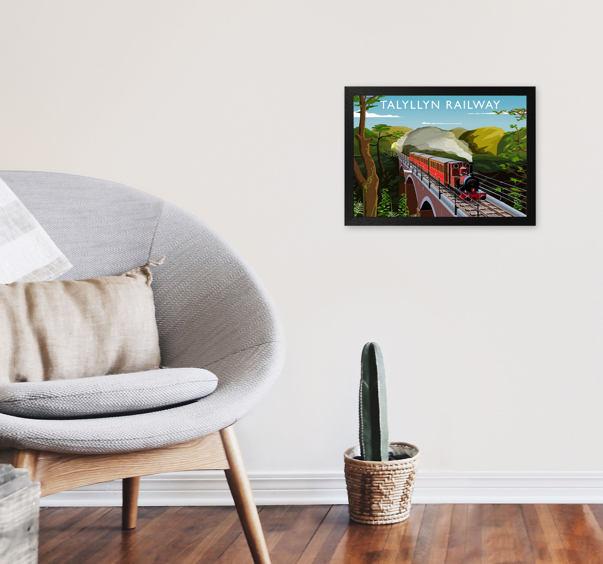 Talyllyn Railway Art Print by Richard O'Neill A3 White Frame