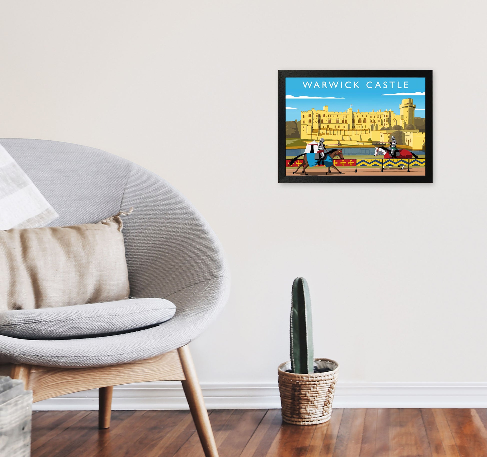 Warwick Castle by Richard O'Neill A3 White Frame