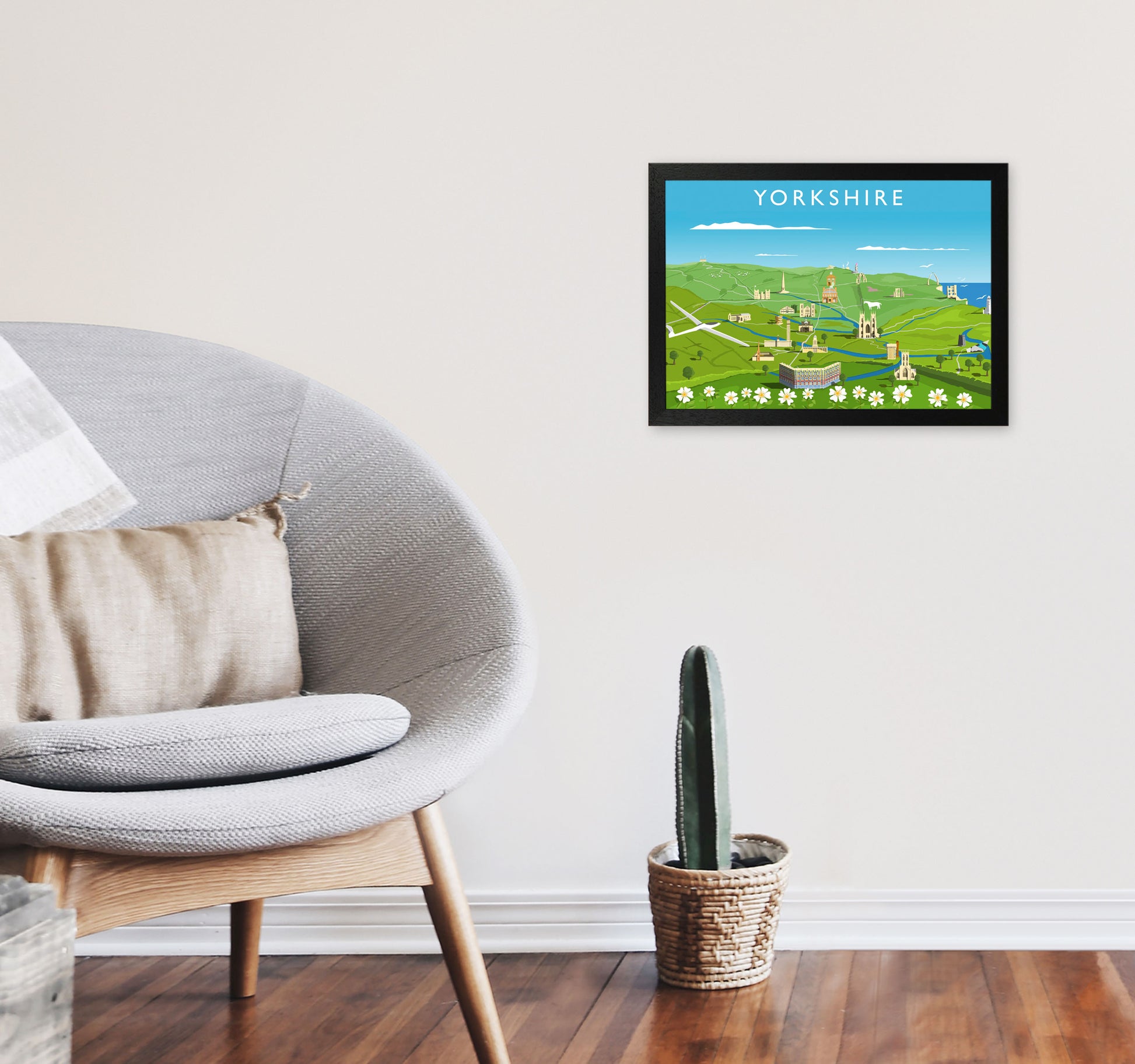 Yorkshire Framed Digital Art Print by Richard O'Neill A3 White Frame