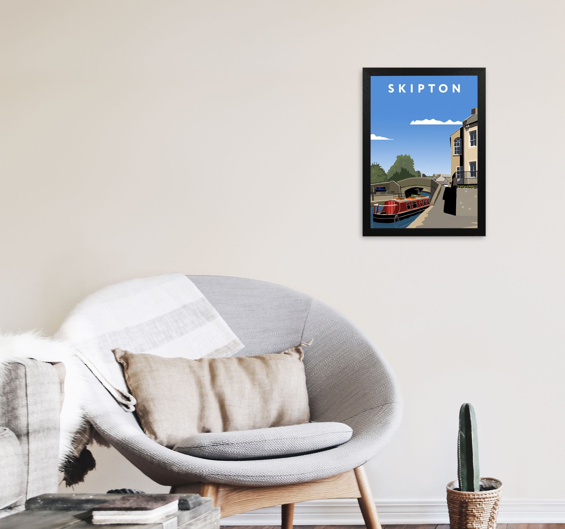 Skipton2 Portrait by Richard O'Neill A3 White Frame