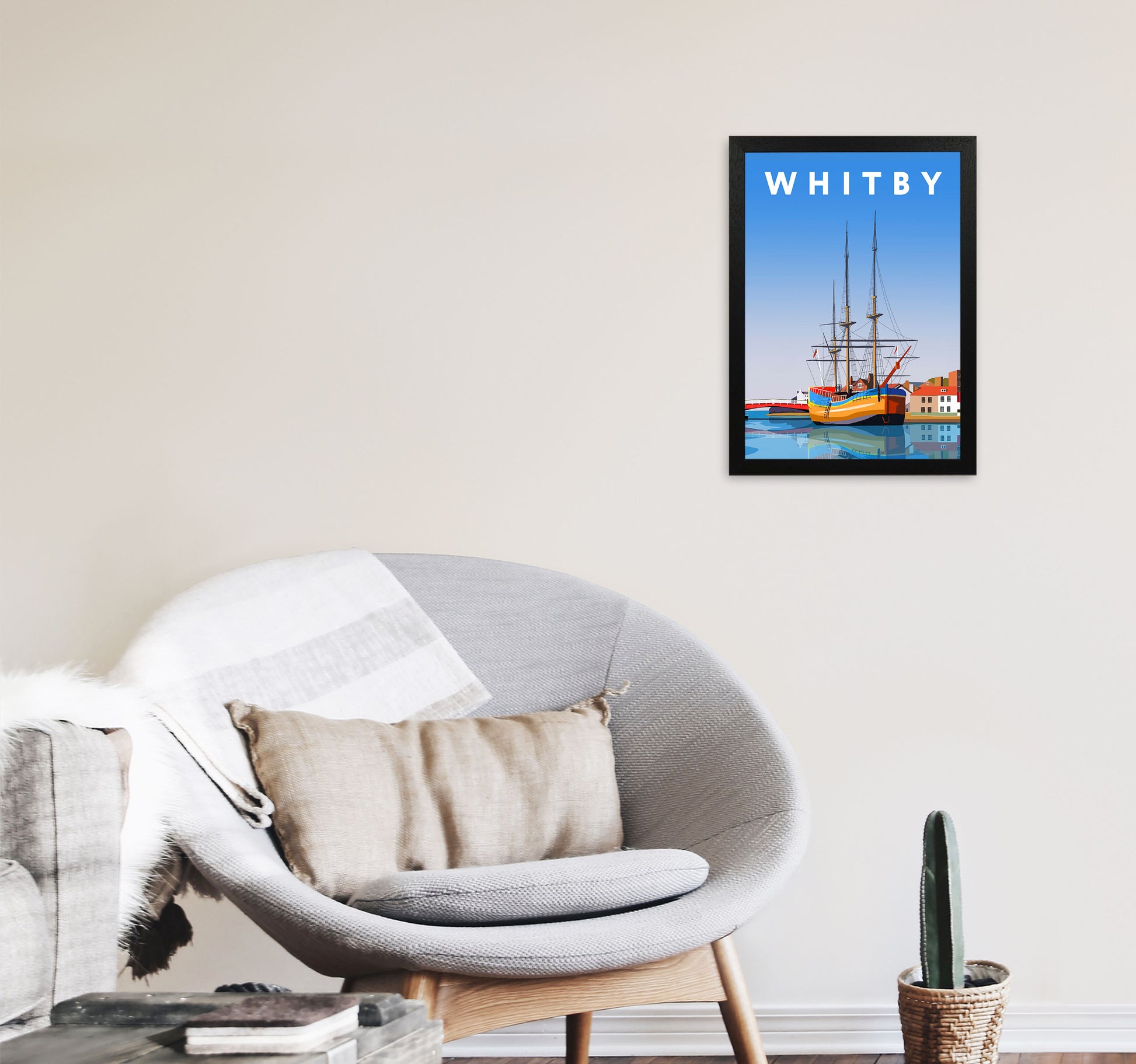 Whitby3 Portrait by Richard O'Neill A3 White Frame