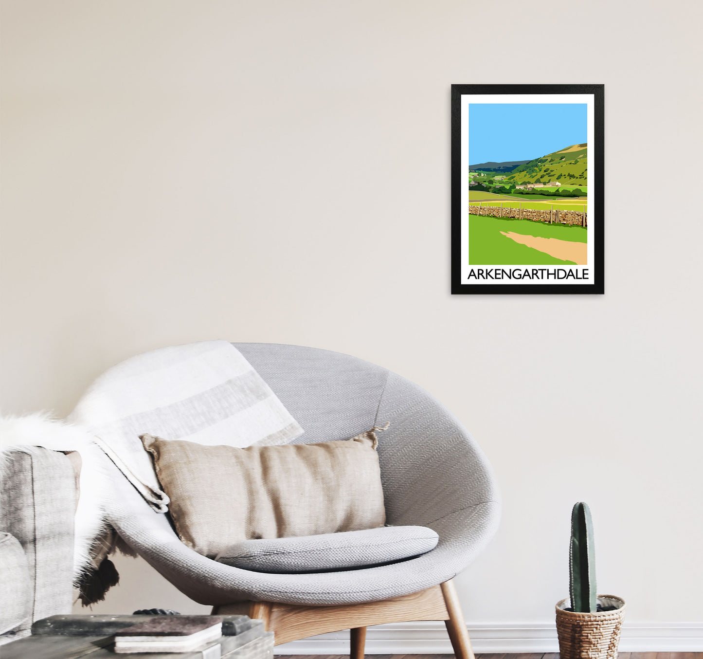 Arkengarthdale Portrait by Richard O'Neill A3 White Frame