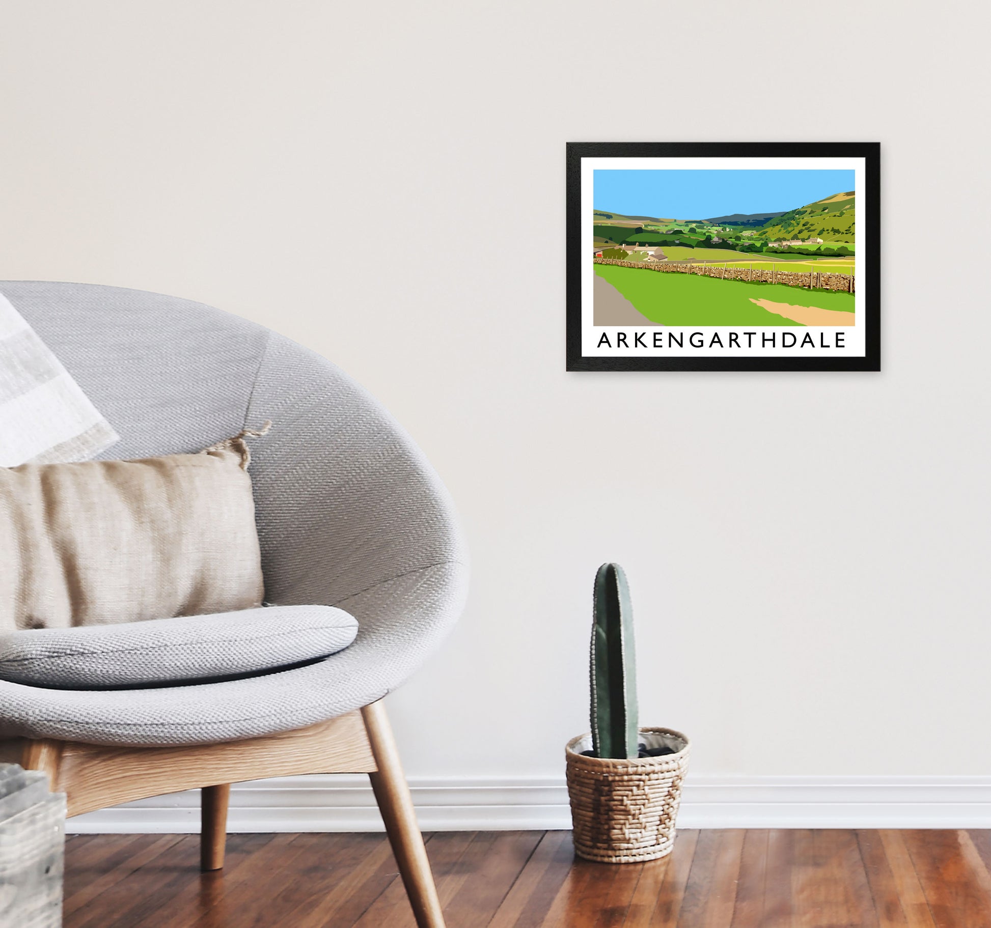 Arkengarthdale by Richard O'Neill A3 White Frame