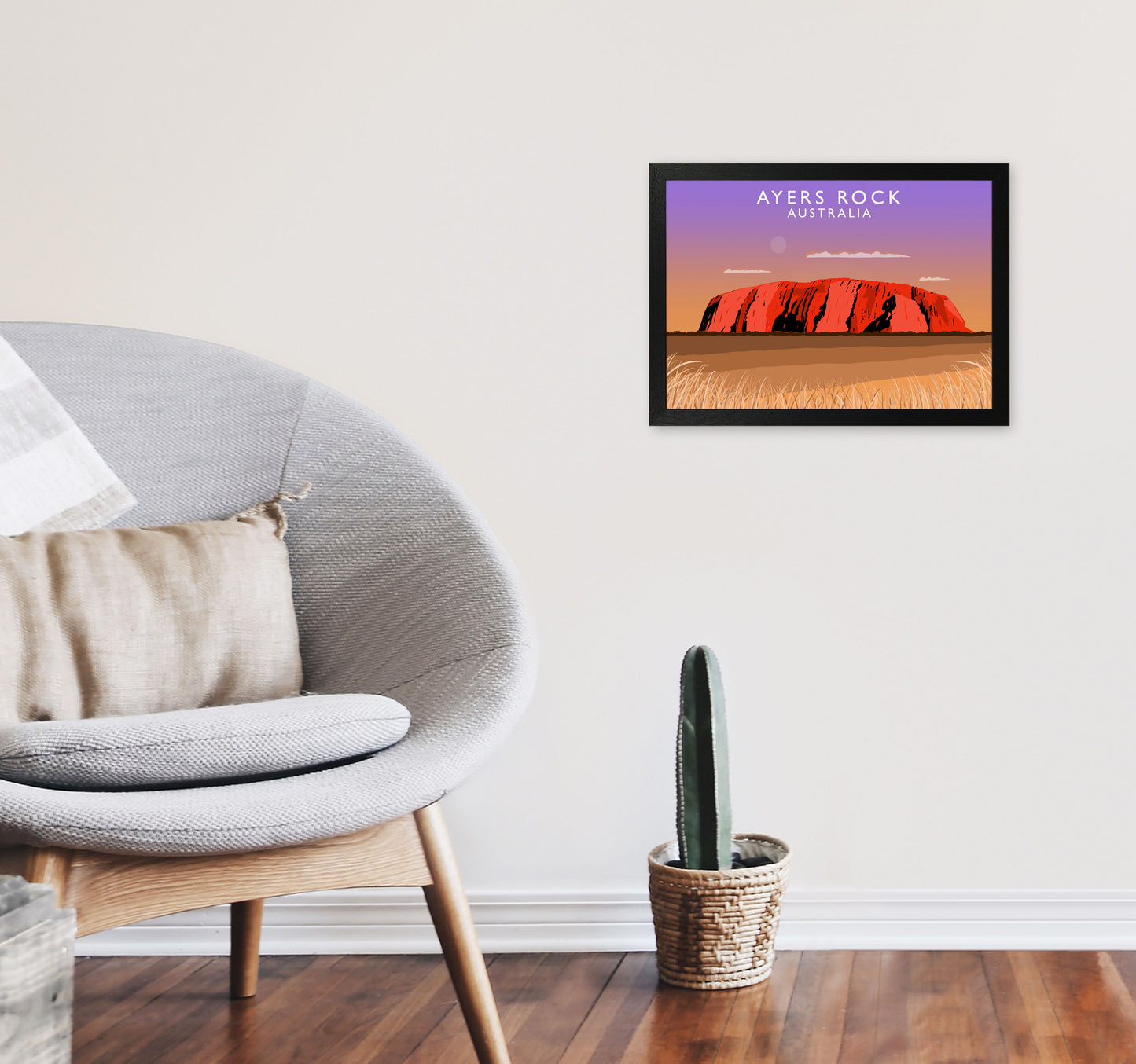 Ayers Rock by Richard O'Neill A3 White Frame