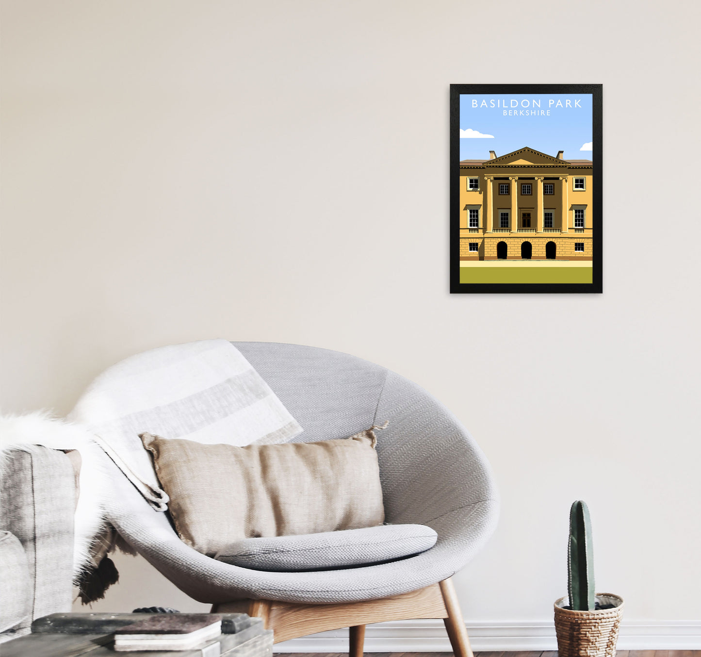 Basildon Park Portrait by Richard O'Neill A3 White Frame