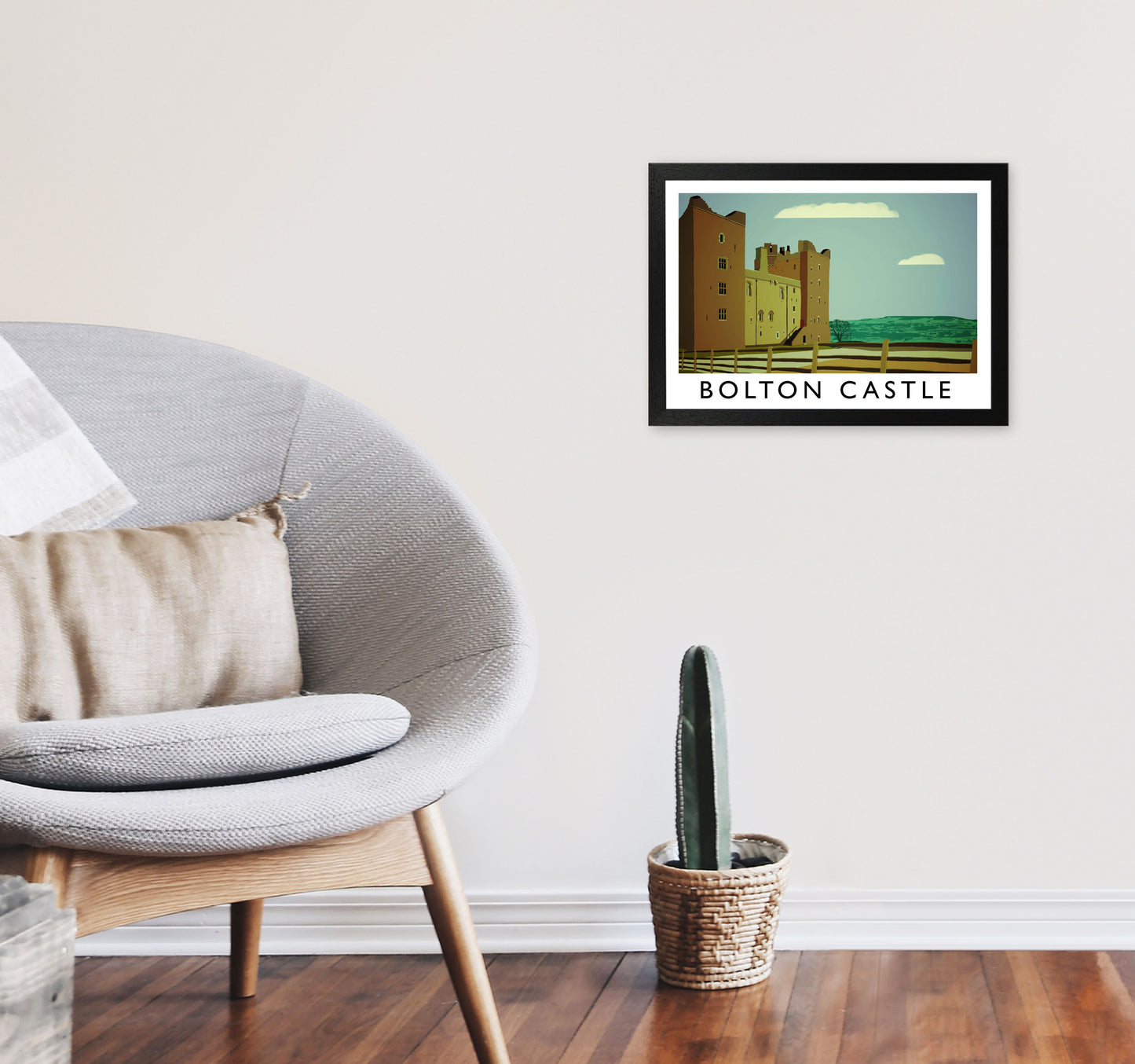 Bolton Castle Art Print by Richard O'Neill A3 White Frame