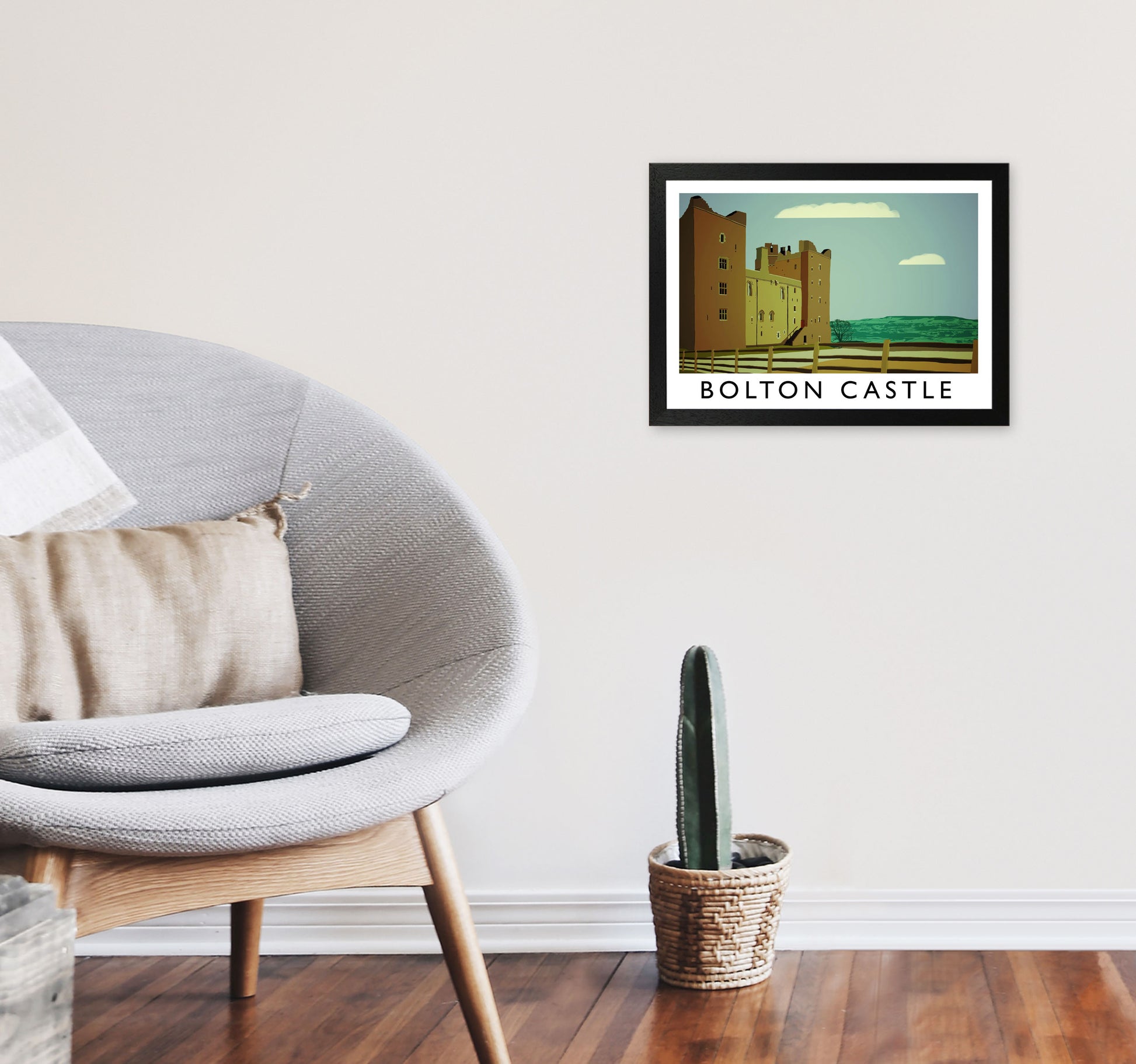 Bolton Castle Art Print by Richard O'Neill A3 White Frame