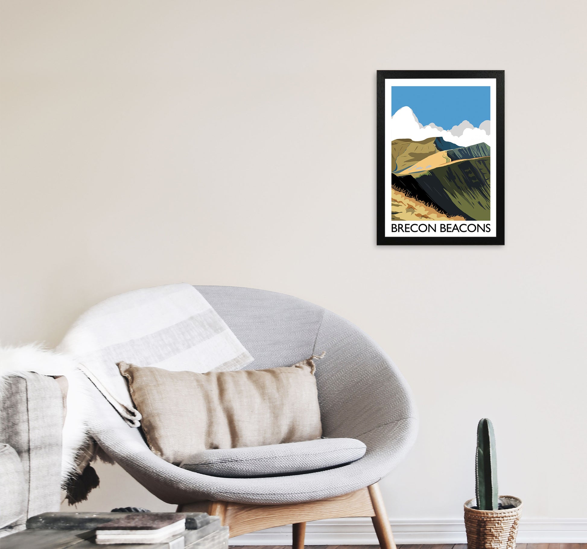 Brecon Beacons Art Print by Richard O'Neill A3 White Frame