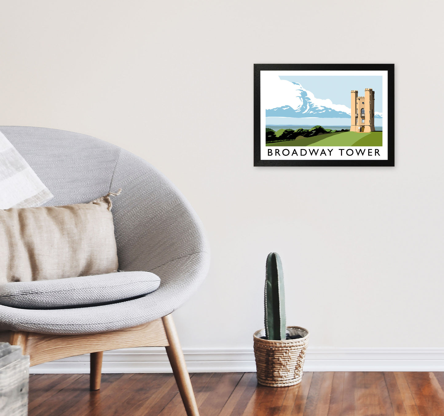 Broadway Tower Art Print by Richard O'Neill A3 White Frame