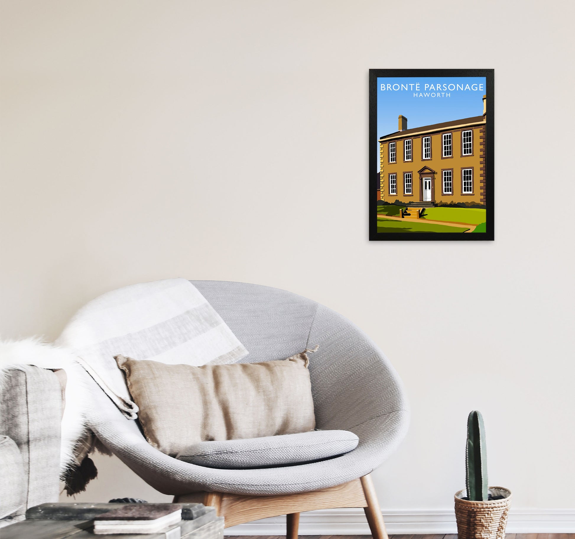 Bronte Parsonage Haworth Art Print by Richard O'Neill A3 White Frame