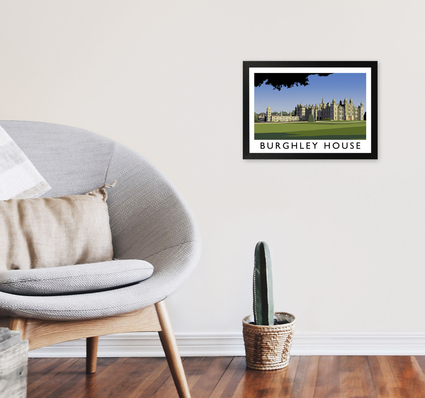 Burghley House 2 by Richard O'Neill A3 White Frame