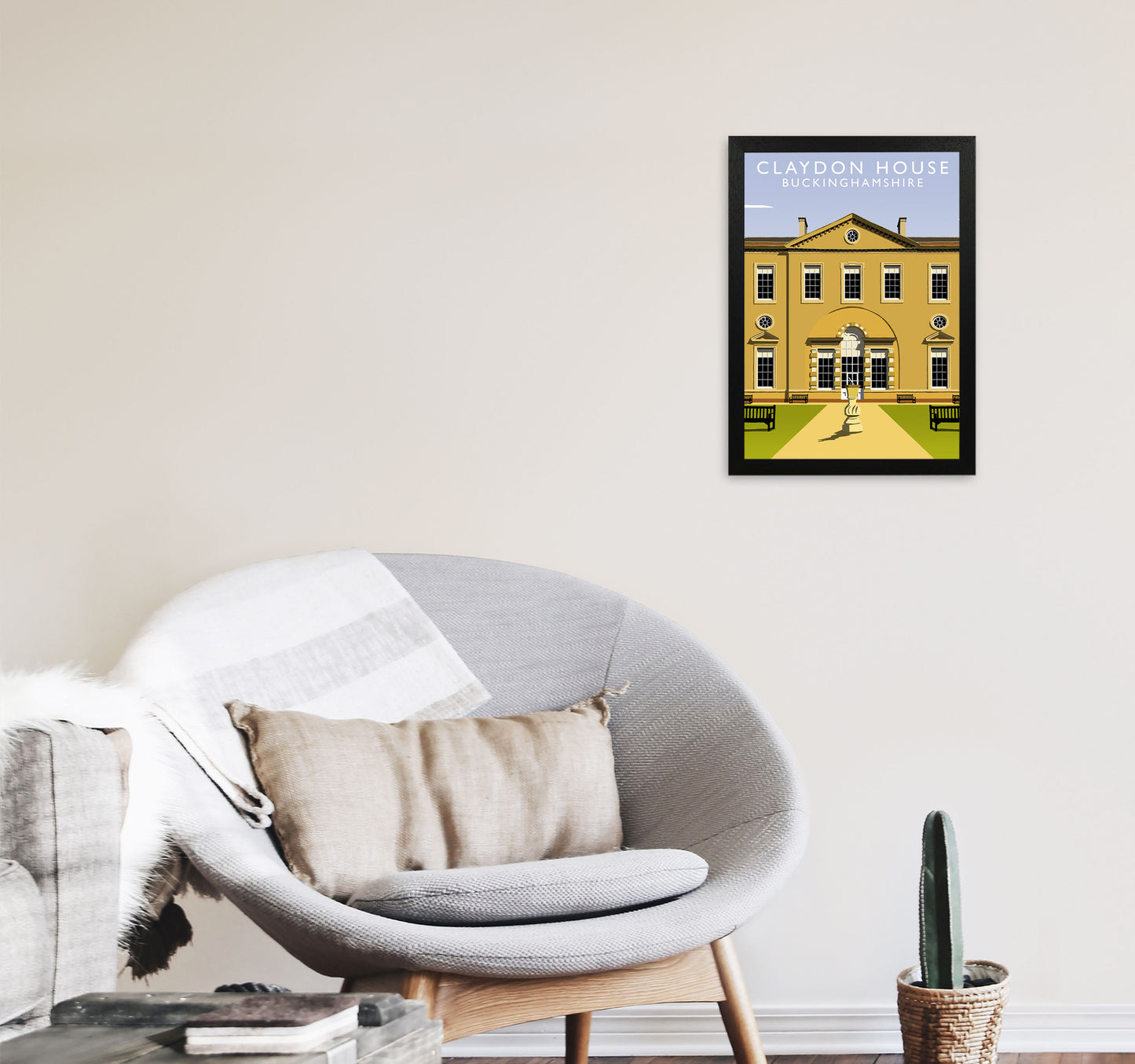 Claydon House Portrait by Richard O'Neill A3 White Frame