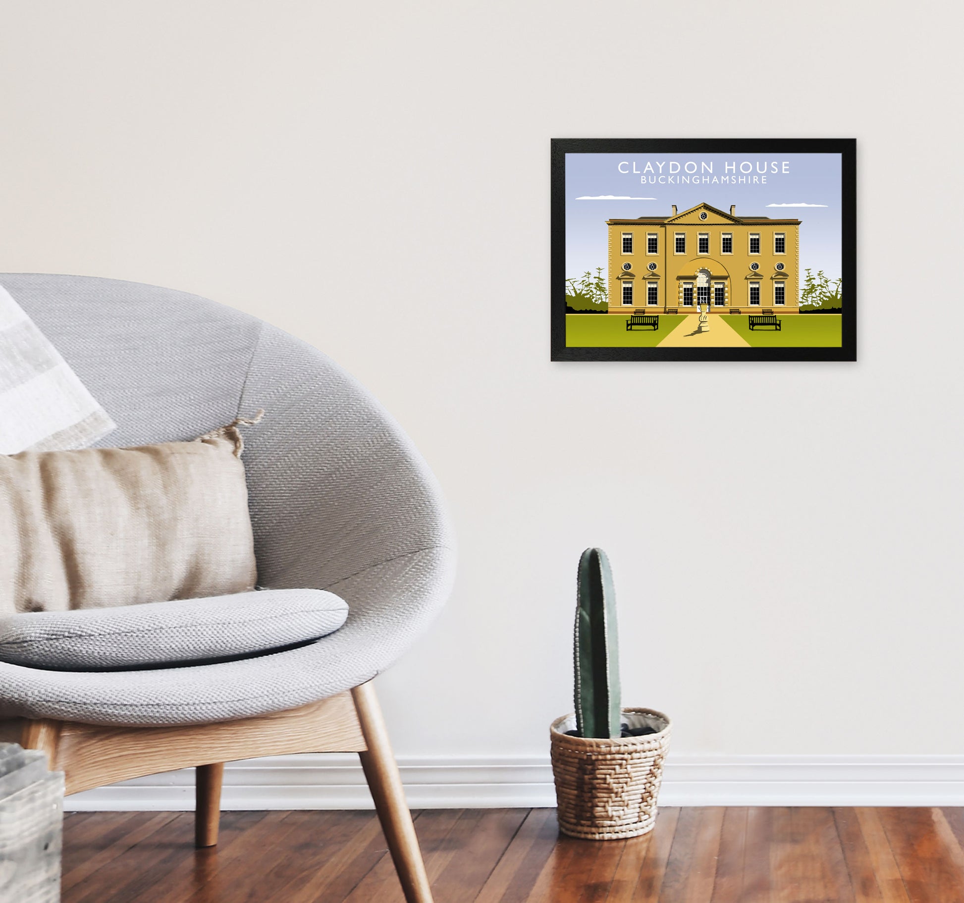 Claydon House by Richard O'Neill A3 White Frame