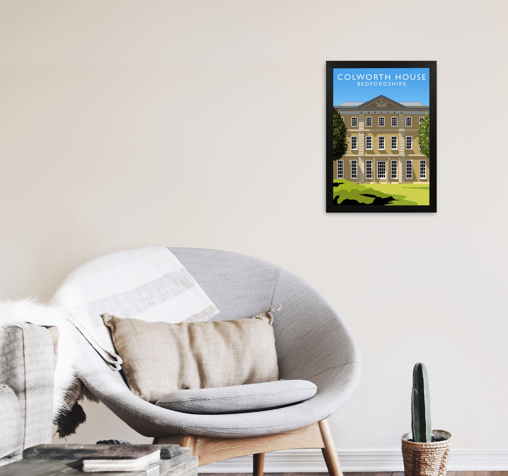 Colworth House Portrait by Richard O'Neill A3 White Frame