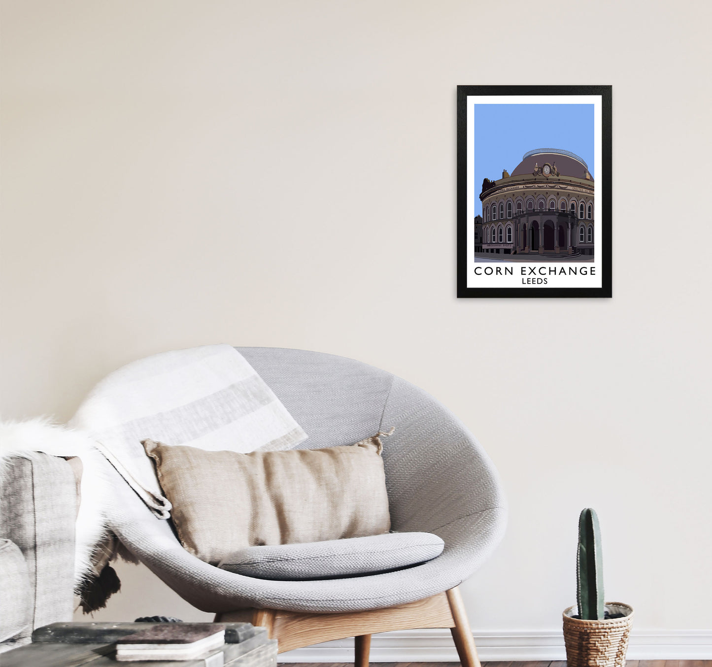 Corn Exchange Portrait by Richard O'Neill A3 White Frame