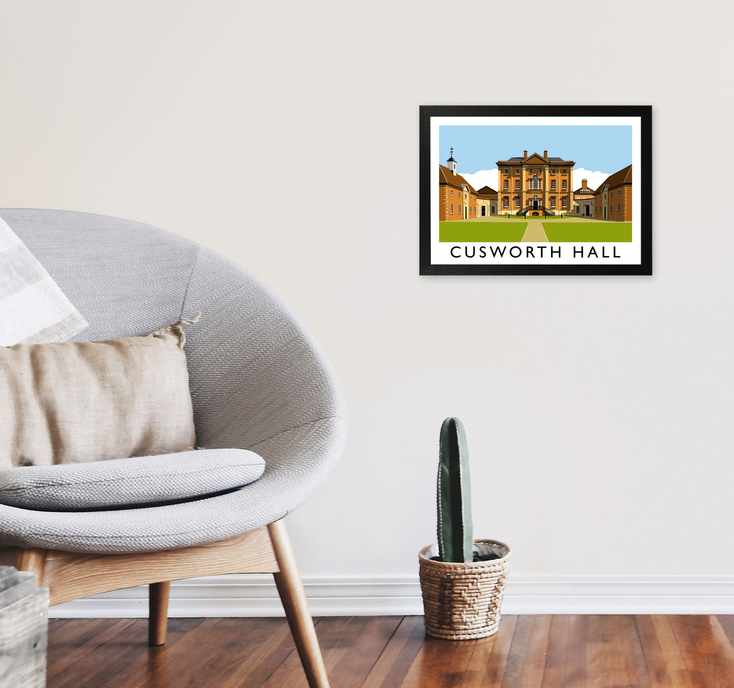 Cusworth Hall Art Print by Richard O'Neill A3 White Frame