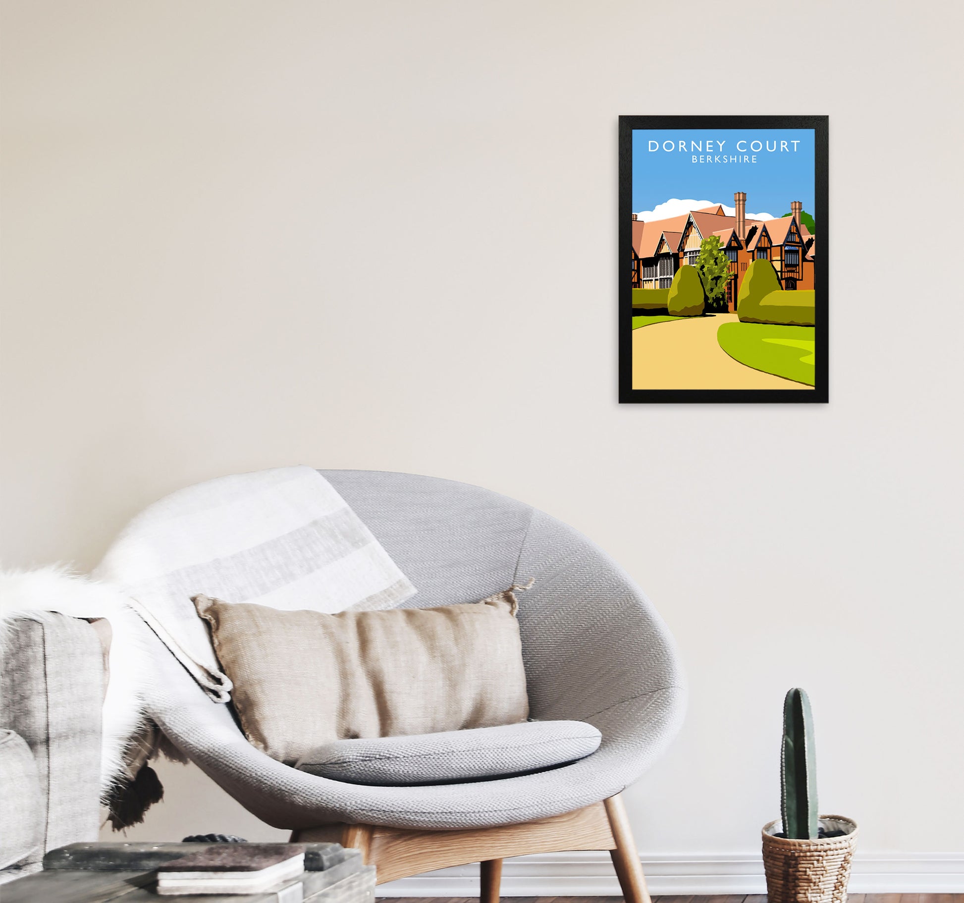 Dorney Court Art Print by Richard O'Neill A3 White Frame