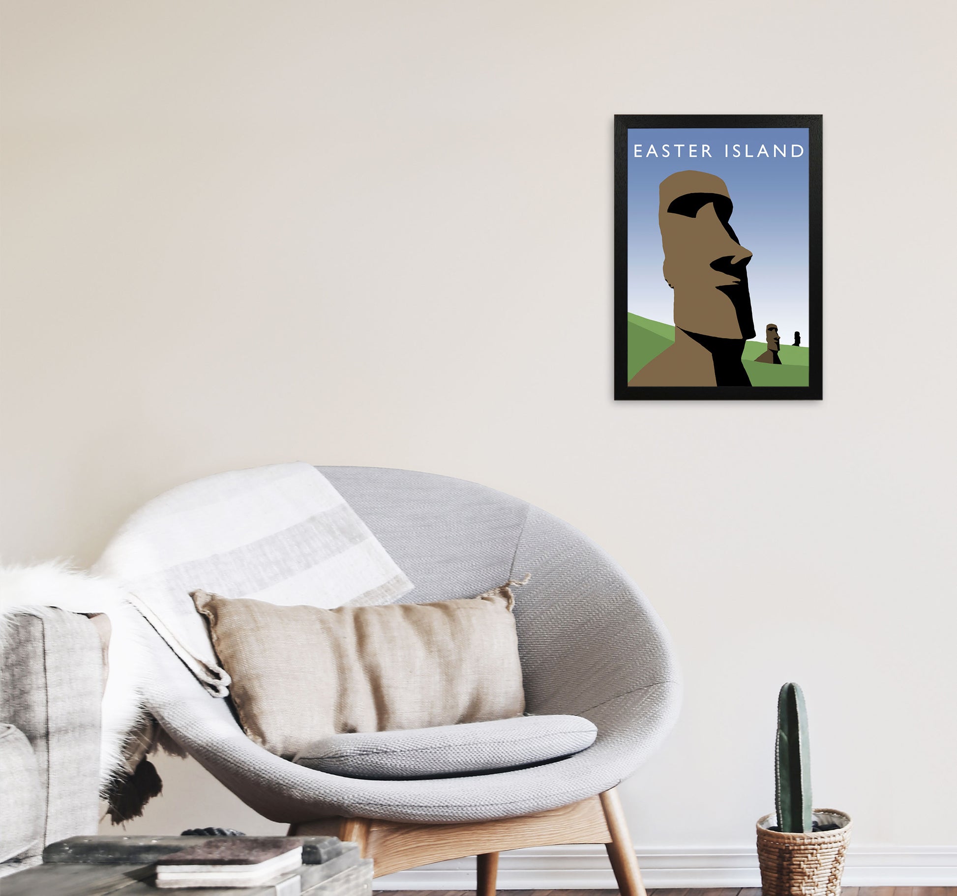 Easter Island by Richard O'Neill A3 White Frame