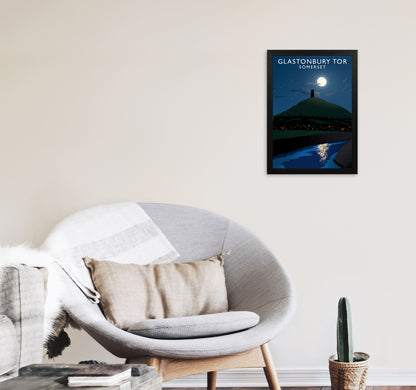 Glastonbury Tor Somerset Framed Digital Art Print by Richard O'Neill A3 White Frame