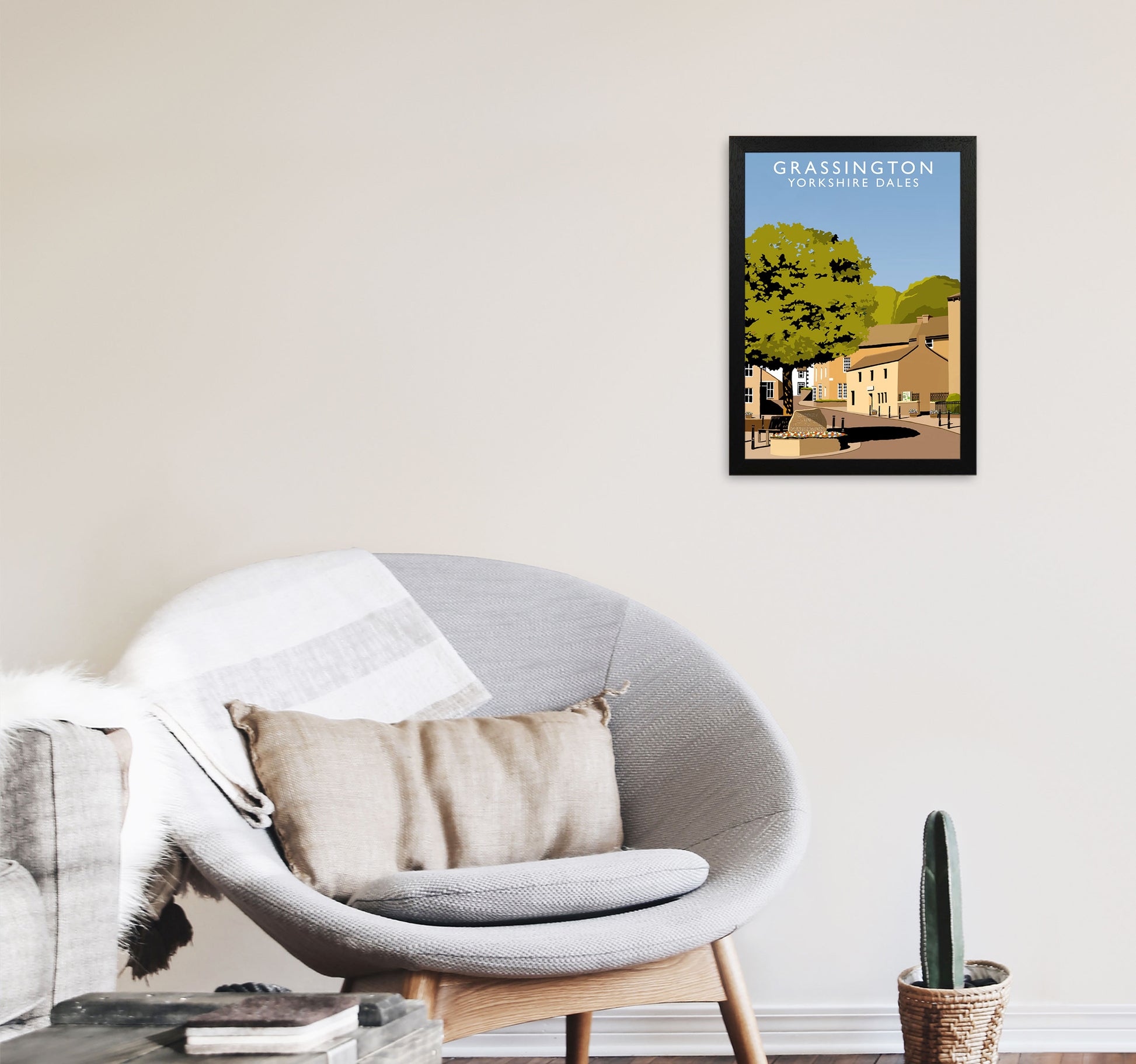 Grassington2 Portrait by Richard O'Neill A3 White Frame