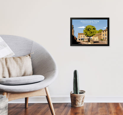 Grassington Yorkshire Dales Art Print by Richard O'Neill A3 White Frame