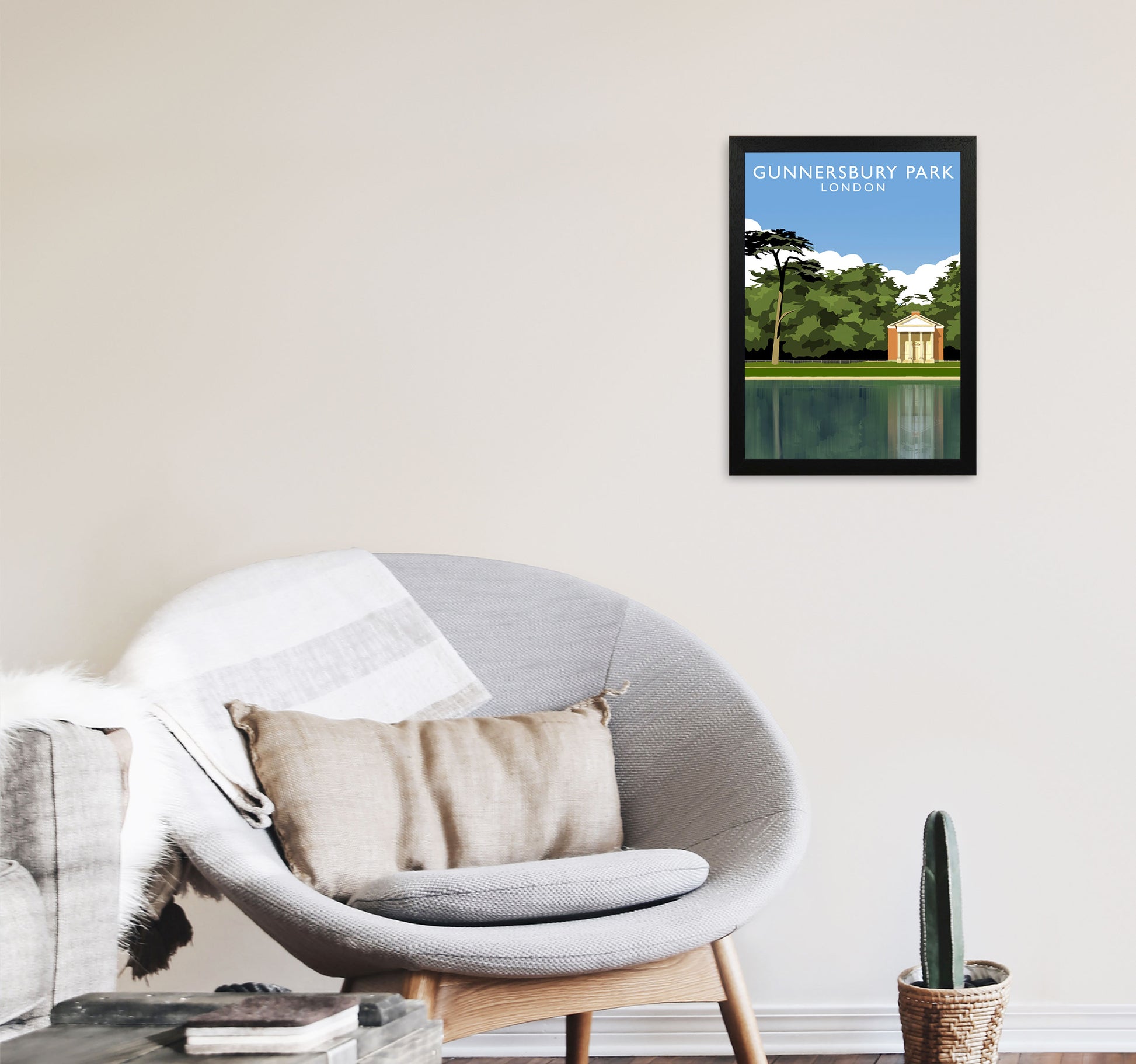 Gunnersbury Park Portrait by Richard O'Neill A3 White Frame