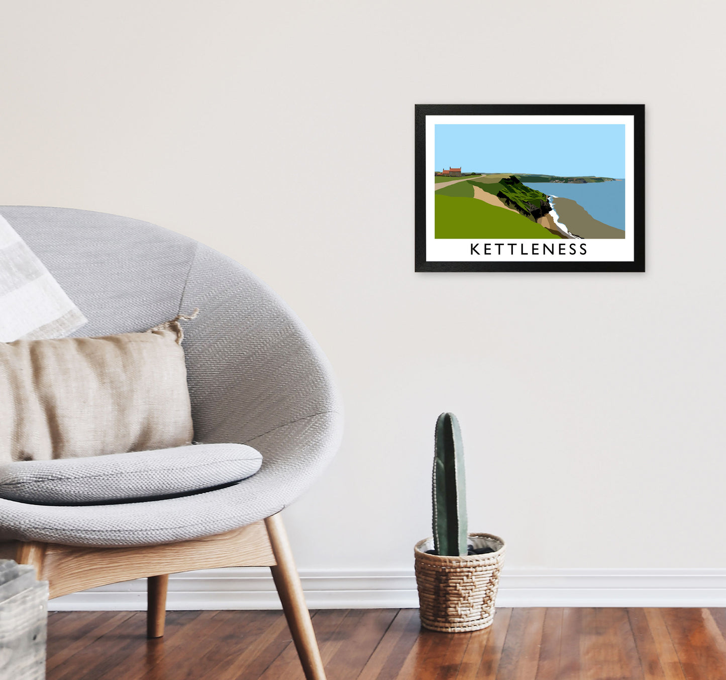 Kettleness Framed Digital Art Print by Richard O'Neill A3 White Frame