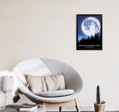 Redwood National Park California Portrait Travel Art Print by Richard O'Neill A3 White Frame