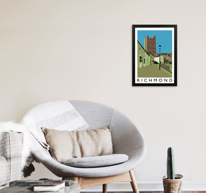 Richmond  PortyraitTravel Art Print by Richard O'Neill, Framed Wall Art A3 White Frame