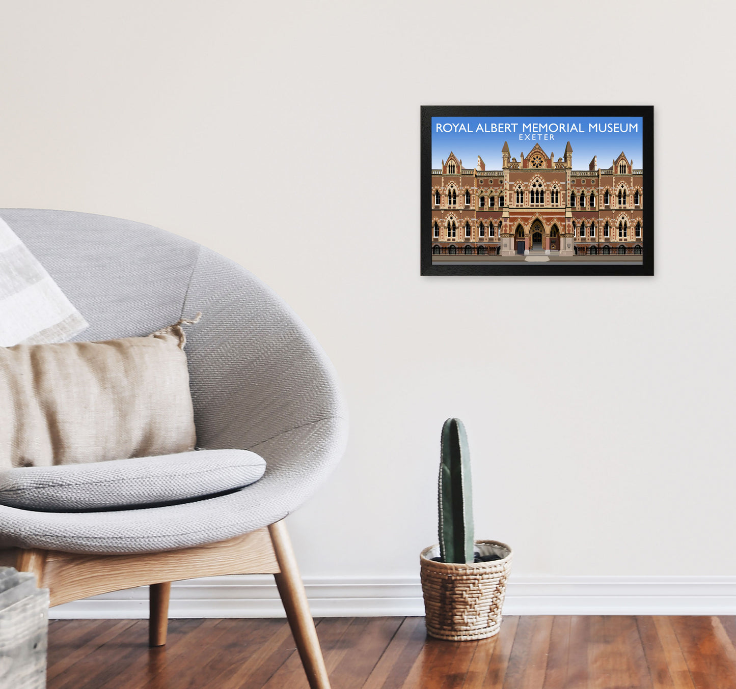 Royal Albert Memorial Museum Exeter Travel Art Print by Richard O'Neill A3 White Frame