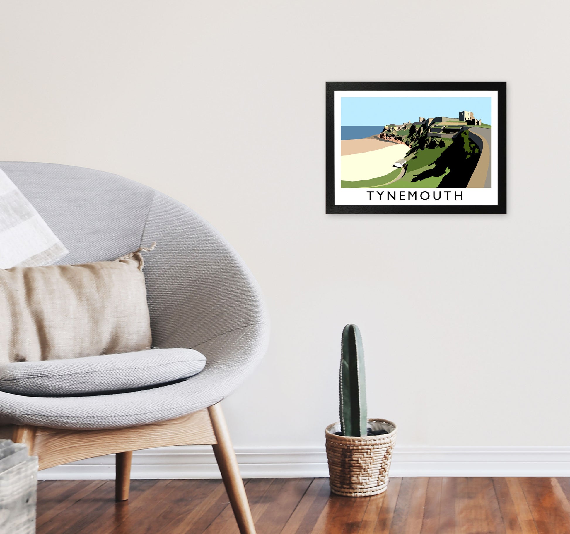 Tynemouth Framed Digital Art Print by Richard O'Neill A3 White Frame