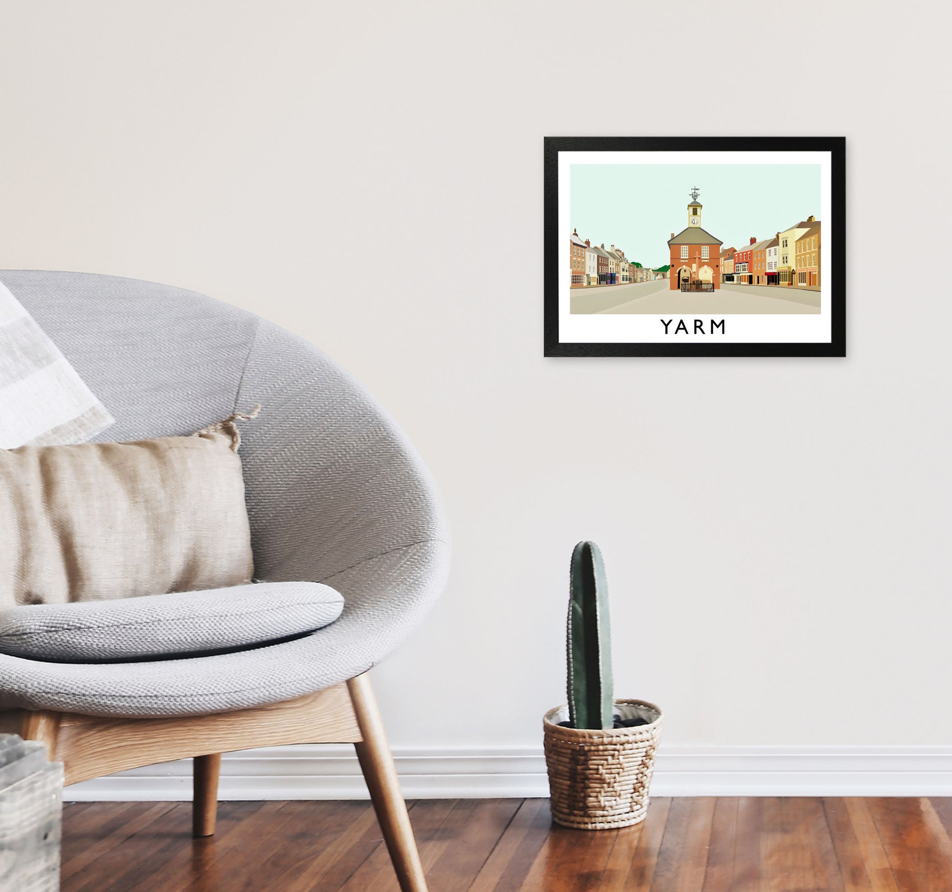 Yarm Art Print by Richard O'Neill, Framed Wall Art A3 White Frame