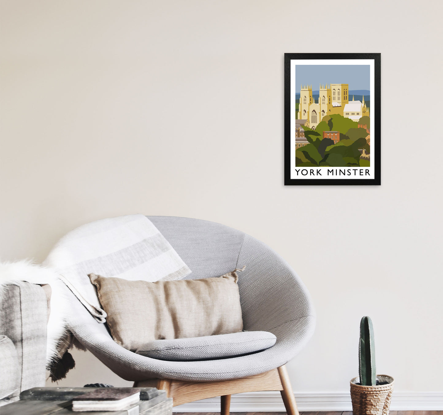 York Minster Framed Digital Art Print by Richard O'Neill A3 White Frame