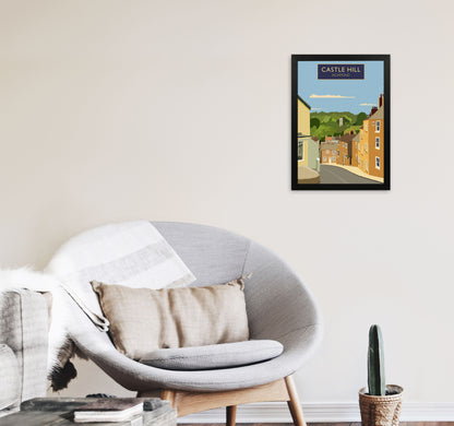 Castle Hill Richmond Portrait by Richard O'Neill A3 White Frame