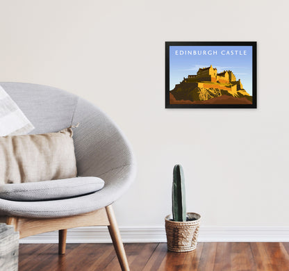 Edinburgh Castle Art Print by Richard O'Neill A3 White Frame