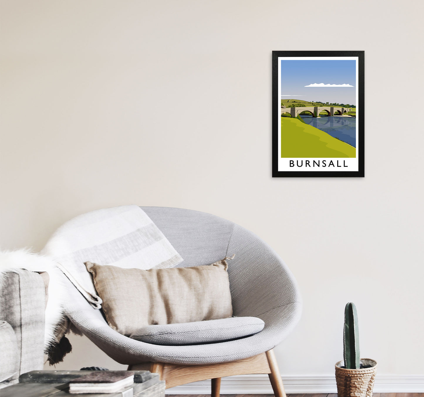 Burnsall portrait by Richard O'Neill A3 White Frame