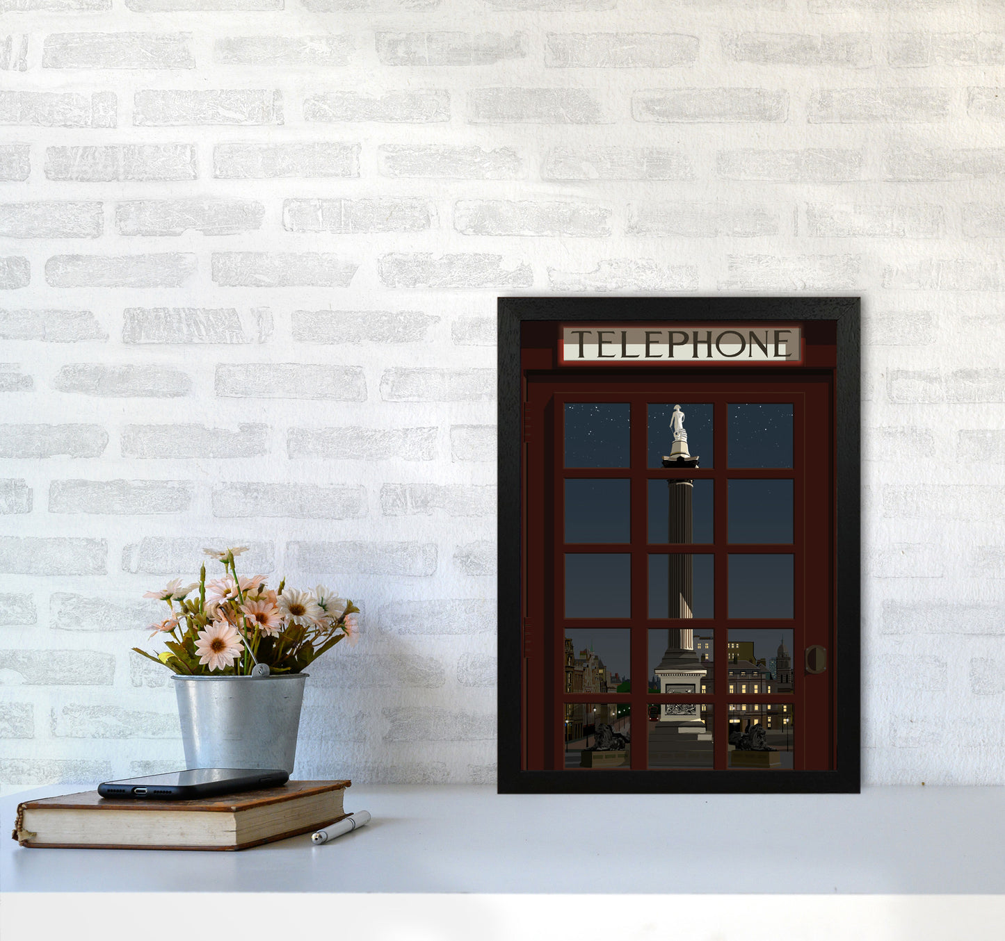 London Telephone Box 12 by Richard O'Neill A3 White Frame