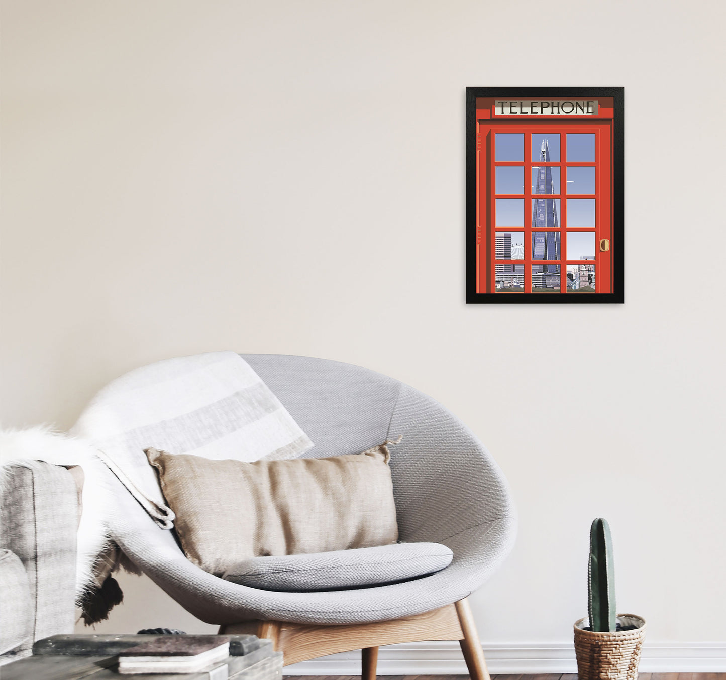 London Telephone Box 4 by Richard O'Neill A3 White Frame