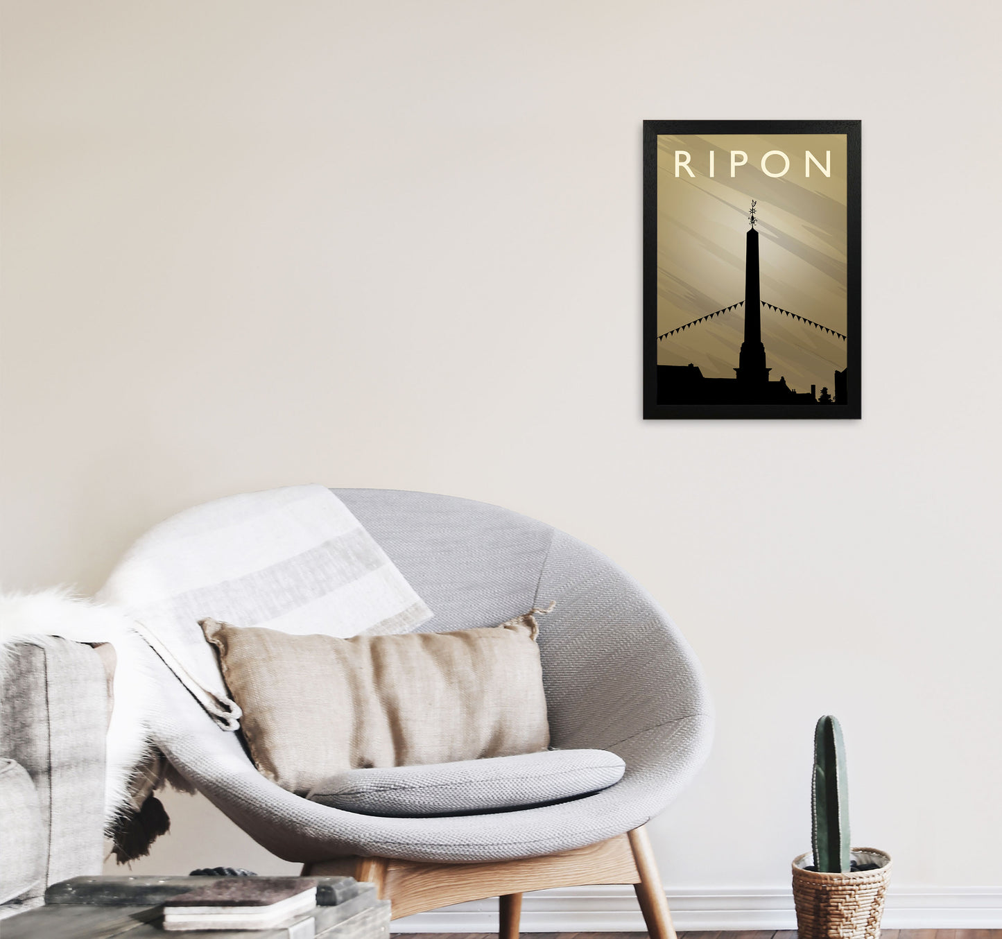 Ripon (Sunset) by Richard O'Neill A3 White Frame