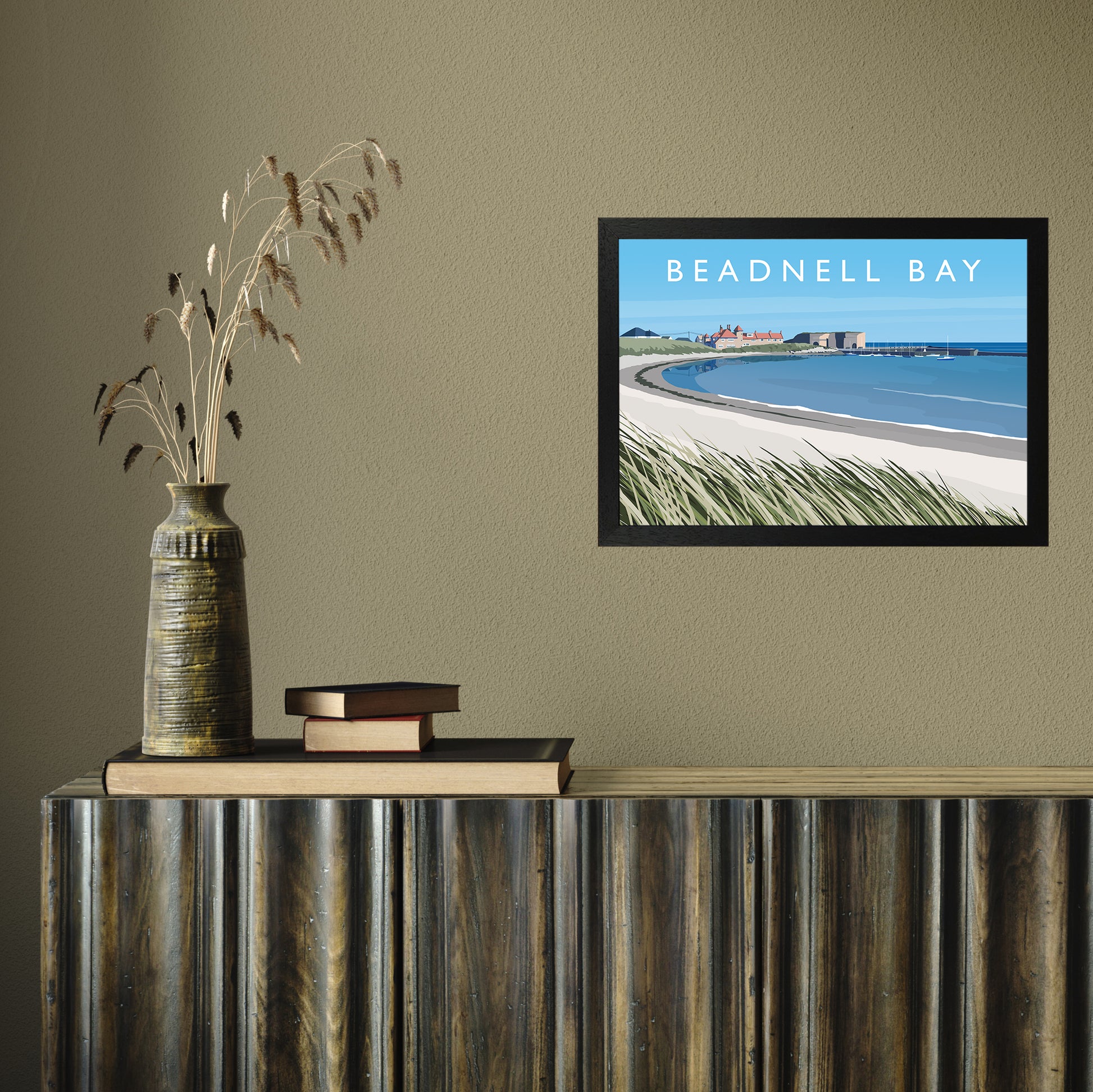 Beadnell Bay by Richard O'Neill A3 Black Frame