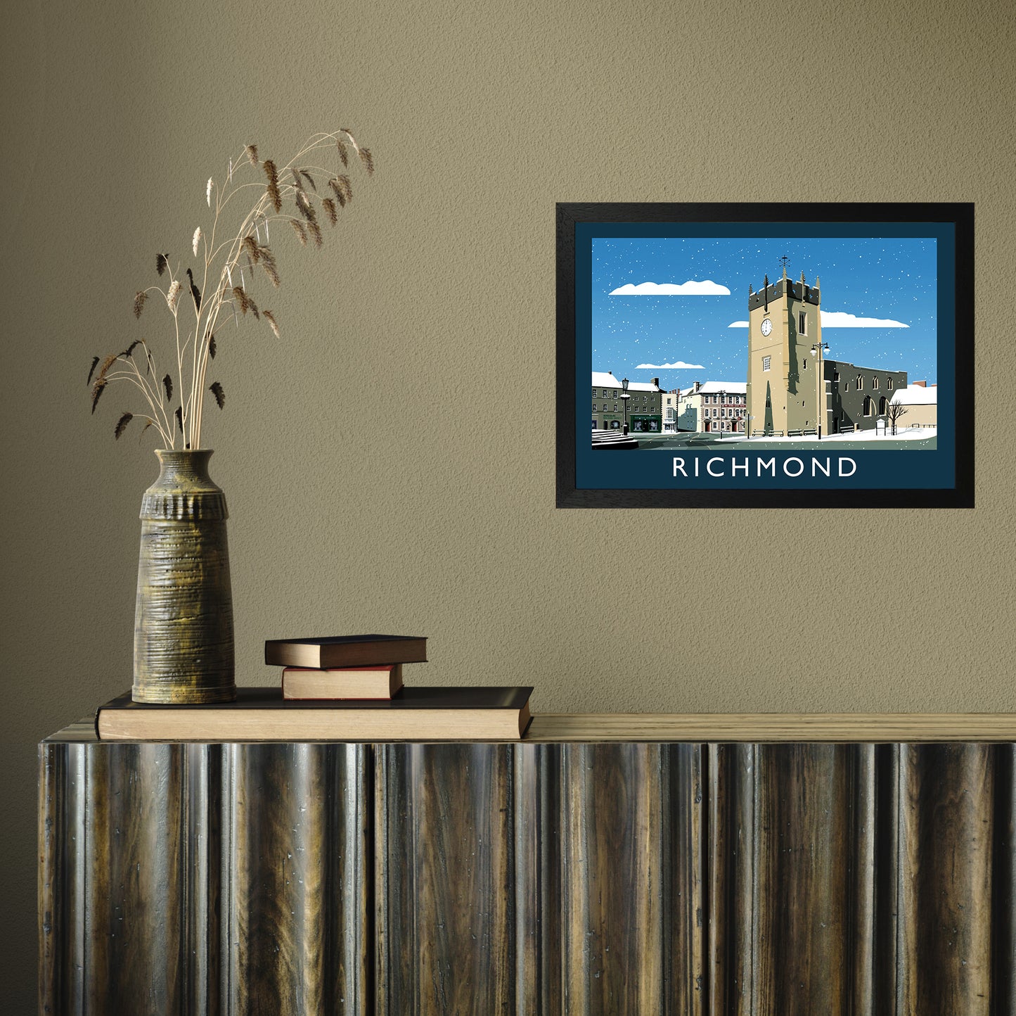 Richmond 2 (Snow) by Richard O'Neill A3 Black Frame