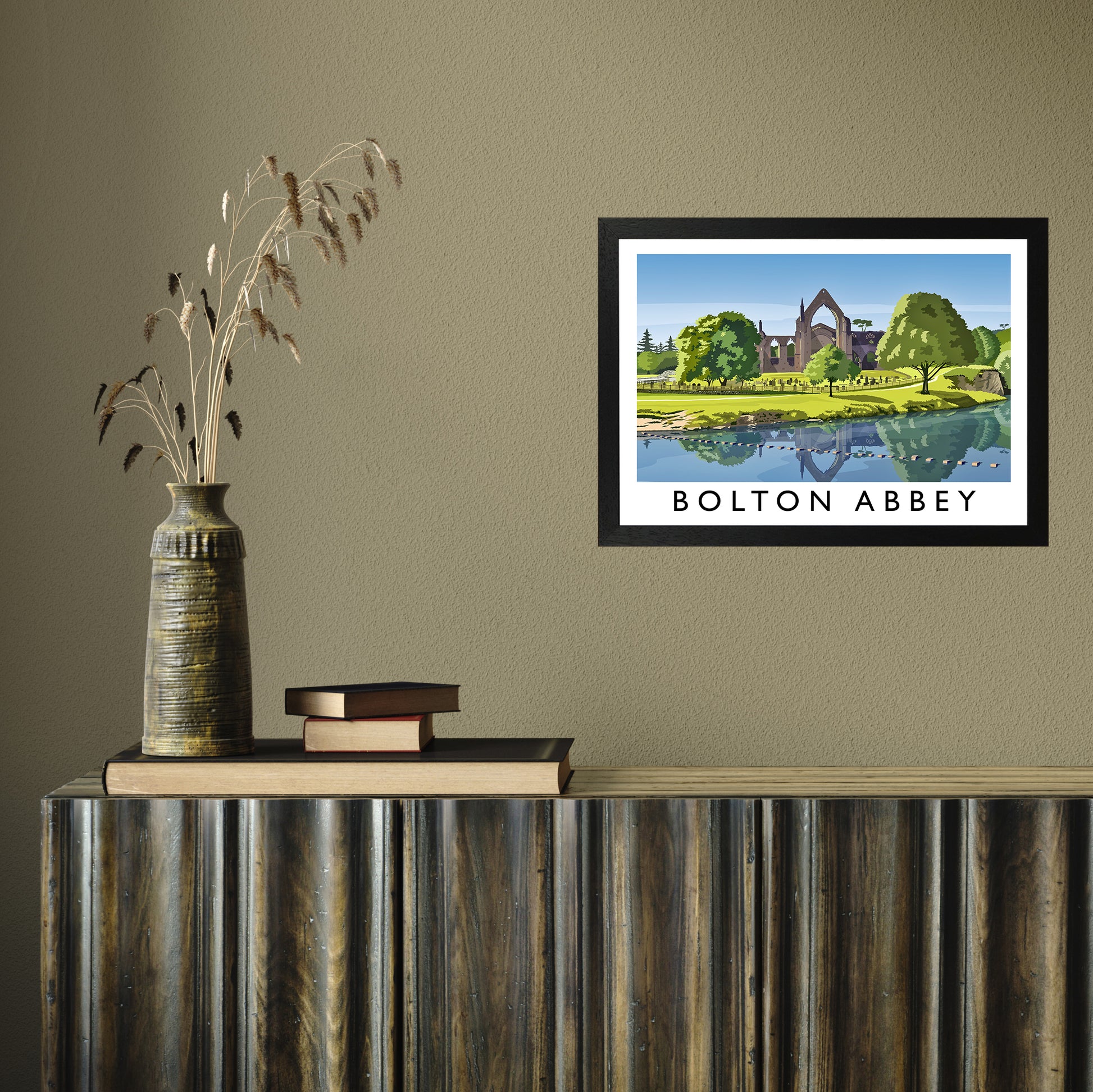 Bolton Abbey by Richard O'Neill A3 Black Frame