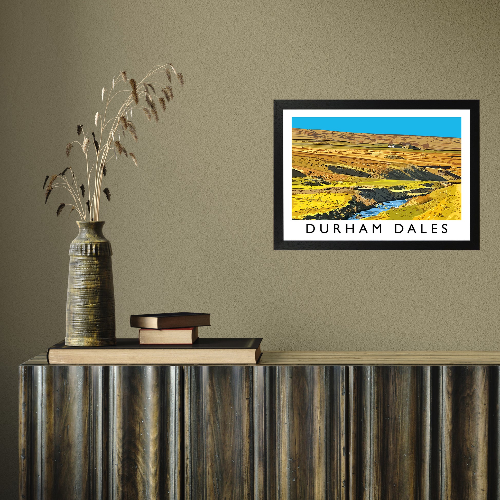 Durham Dales by Richard O'Neill A3 Black Frame